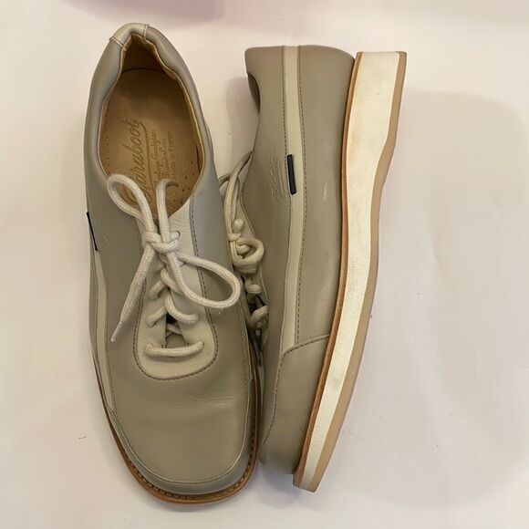 PARABOOT GREY AND CREAM WITH BROWN ACCENTS LEATHER OXFORDS.   NEW - Picture 1 of 7